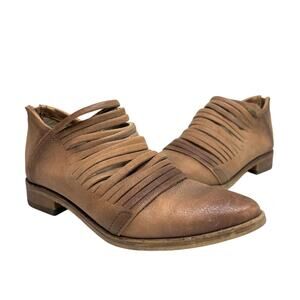 Free People Lost Valley Strappy Ankle Boot Pointed Toe Brown 7.5